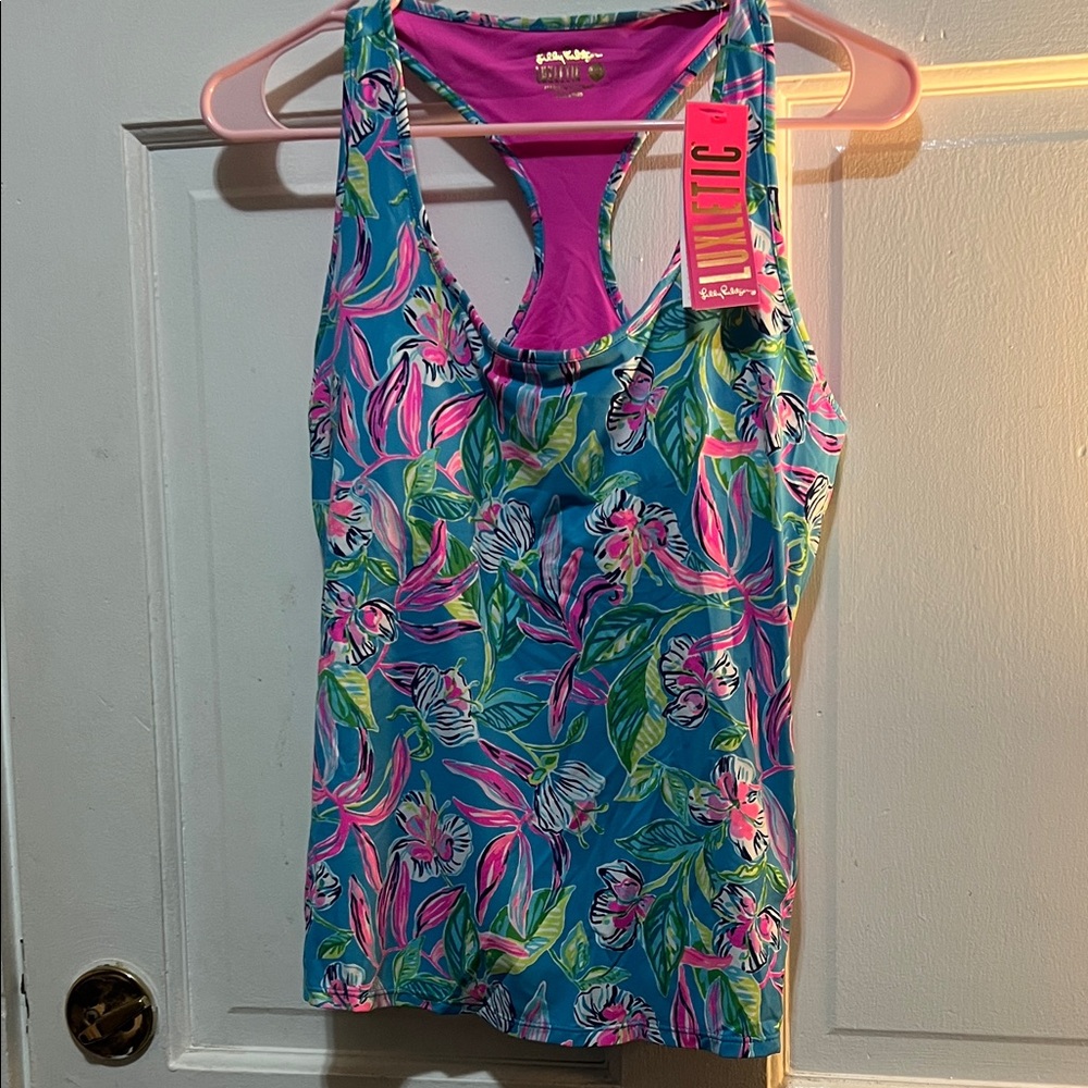 Lilly Pulitzer Pink and Blue Bikini Top